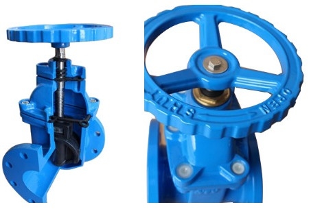 Manual Wheel Handle PN16 Sluice Gate Valve Stainless Steel 304 316 Flange